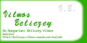 vilmos beliczey business card